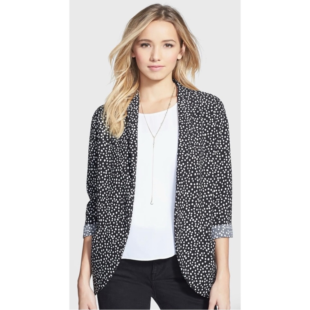 Elodie Polka Dot Drapey Blazer